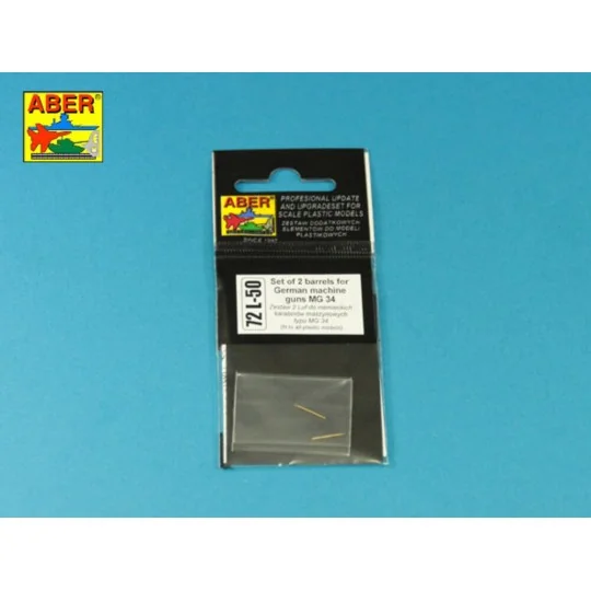 Set of 2 barrels for German machine guns MG34, 1/72 - Aber Models 7...