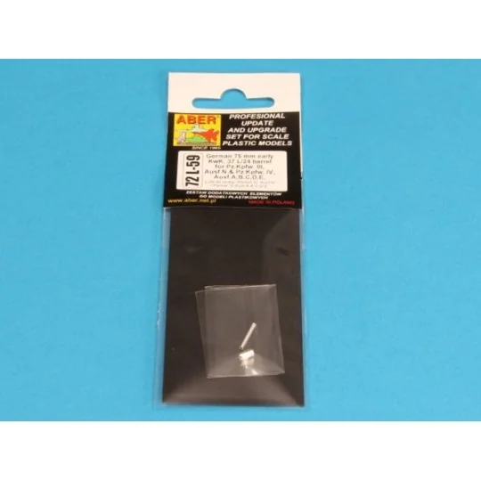75mm KwK 37 L/24 barrel, 1/72 - Aber Models 72 L-59