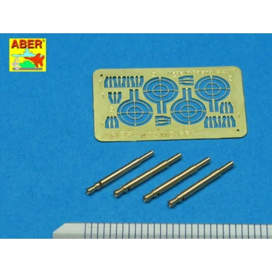 4 barrels for MG FF, 1/32 - Aber Models A32 008