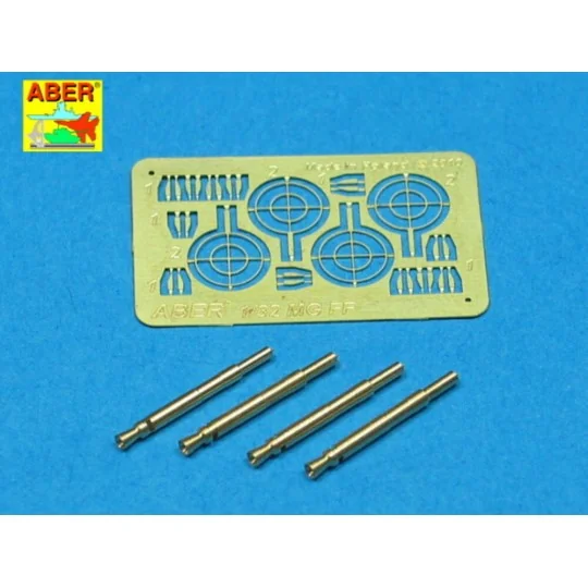 4 barrels for MG FF, 1/32 - Aber Models A32 008