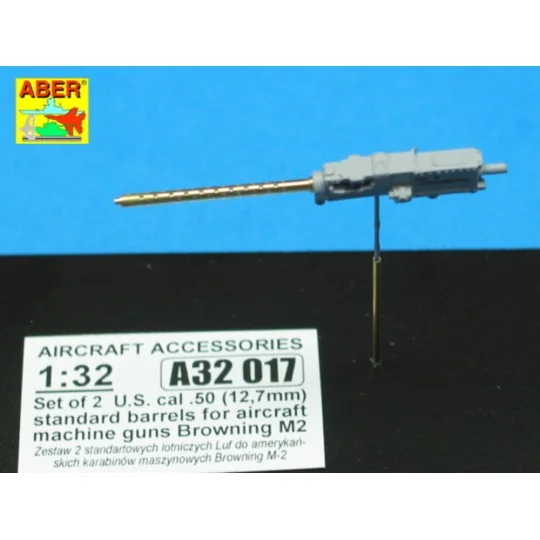 2 standard barrels for aircraft Browning M2, 1/32 - Aber Models A32...