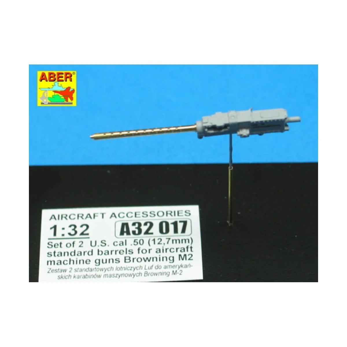 2 standard barrels for aircraft Browning M2, 1/32 - Aber Models A32...