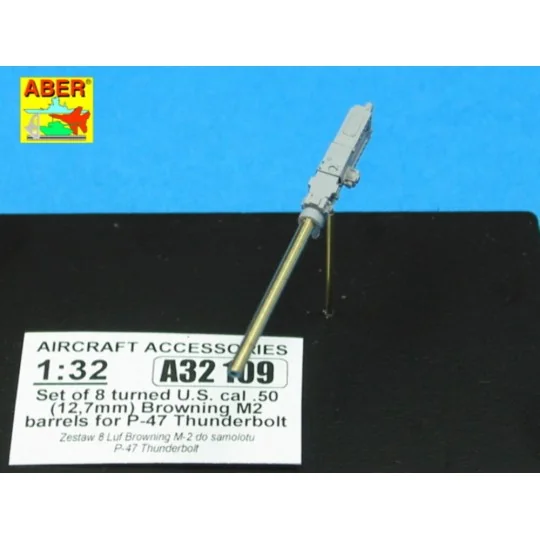 8 Browning M2 barrels for P-47 Thunderbolt, 1/32 - Aber Models A32 109