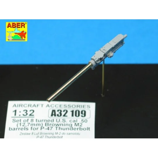 8 Browning M2 barrels for P-47 Thunderbolt, 1/32 - Aber Models A32 109