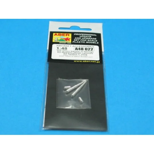 2 barrels for Hispano 20mm for Spitfire, 1/48 - Aber Models A48 022
