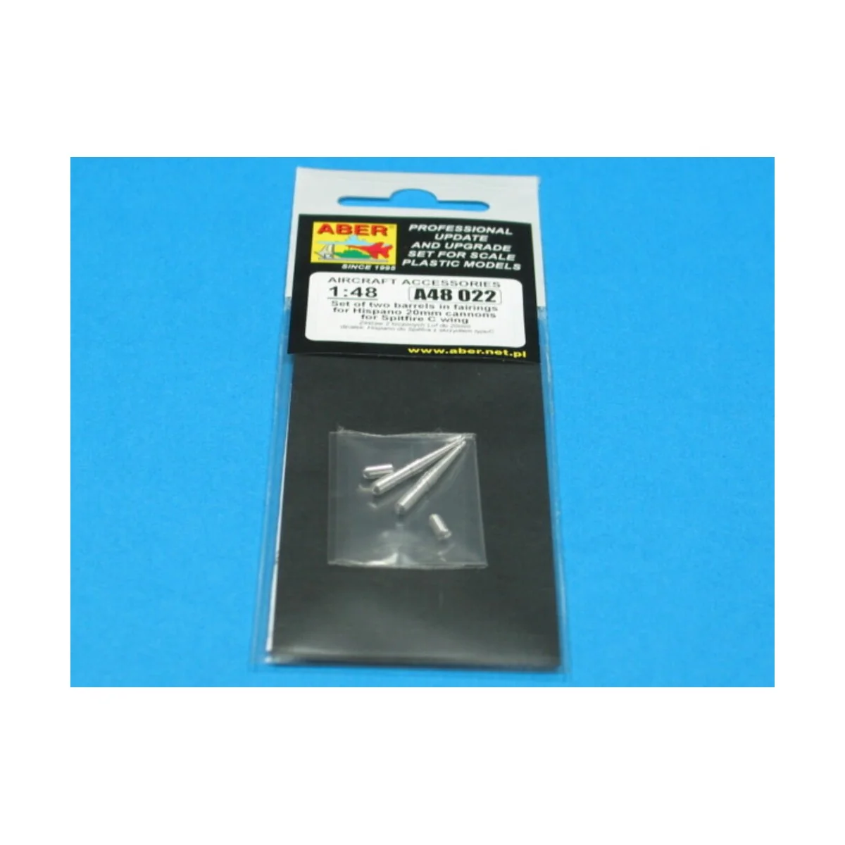 2 barrels for Hispano 20mm for Spitfire, 1/48 - Aber Models A48 022