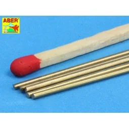 Brass round rods 1, 0mm length 250mm x 5 pcs. - Aber Models BR 10
