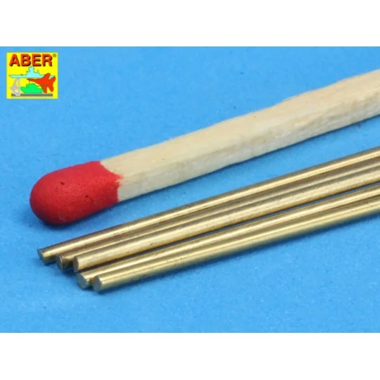 Brass round rods 1, 0mm length 250mm x 5 pcs. - Aber Models BR 10