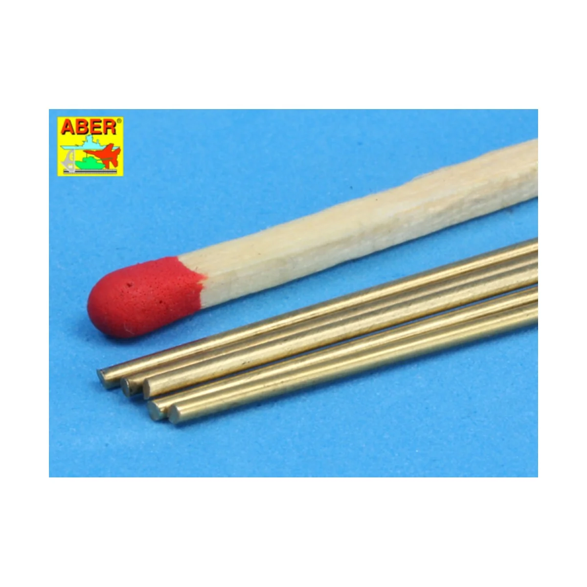 Brass round rods 1, 0mm length 250mm x 5 pcs. - Aber Models BR 10