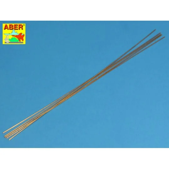 Brass round rods 1, 0mm length 250mm x 5 pcs. - Aber Models BR 10