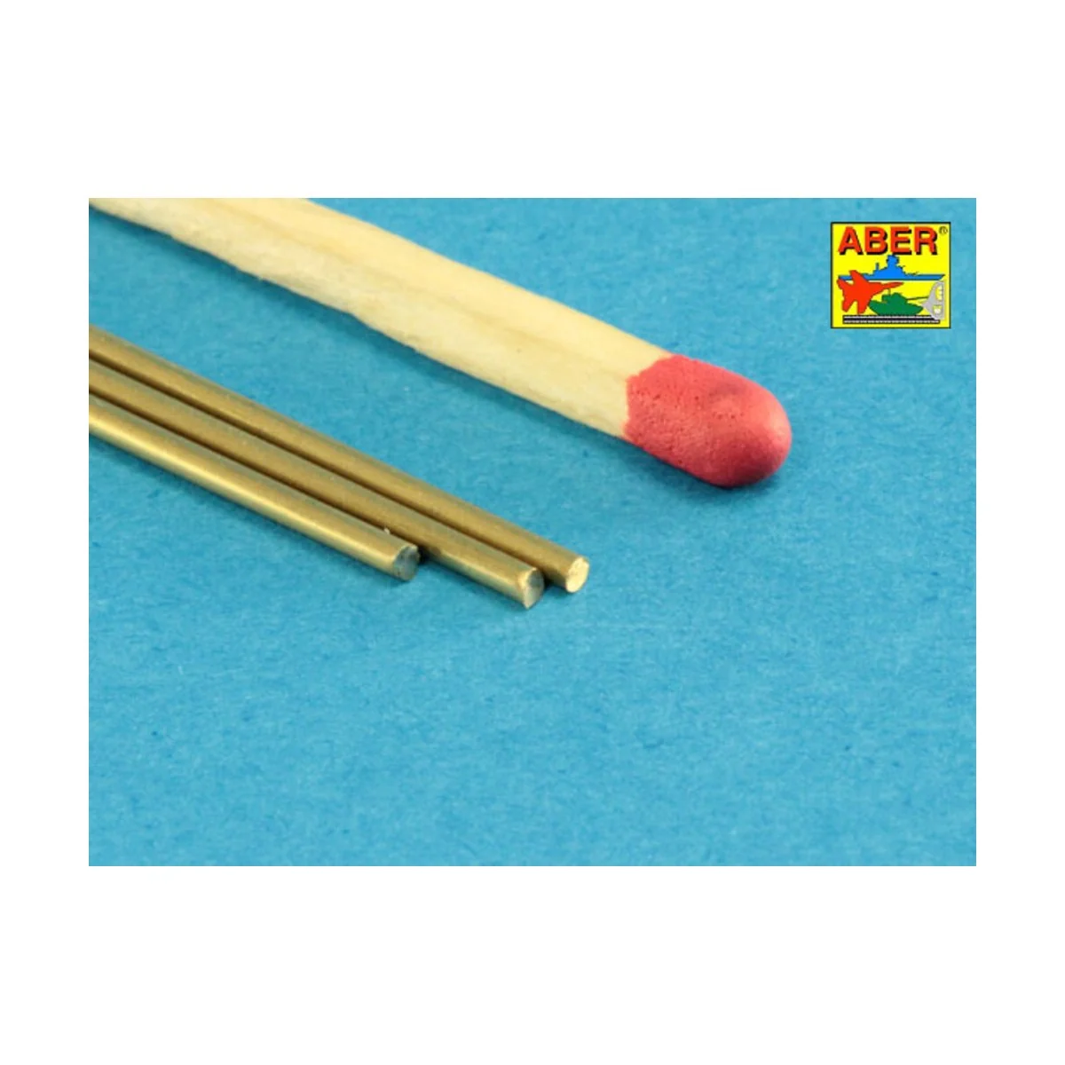 Brass round rods ? 1, 2mm length 250mm x 3 pcs. - Aber Models BR 12