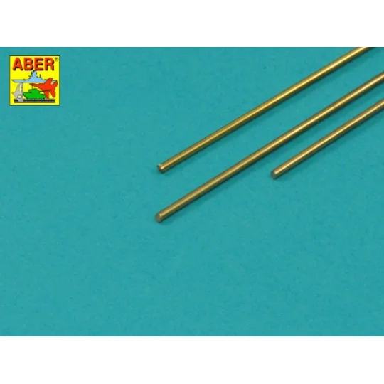 Brass round rods ? 1, 5mm length 245mm x 3 pcs. - Aber Models BR 15