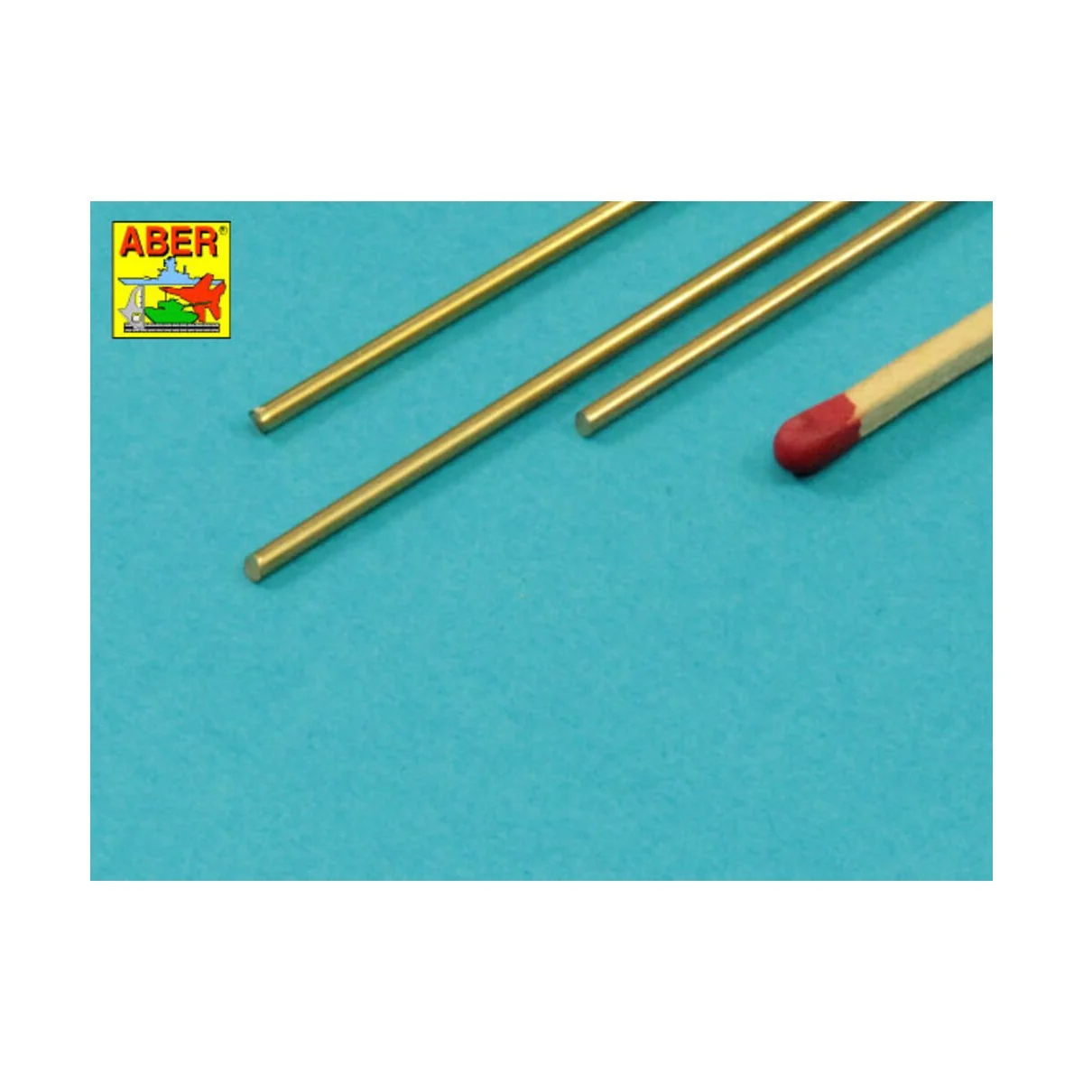 Brass round rods ? 1, 5mm length 245mm x 3 pcs. - Aber Models BR 15