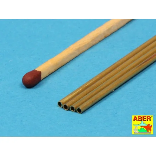 Brass Tubes 1, 5 x 0, 2mm lenght 250mm x 4 pcs. - Aber Models BT 15X02
