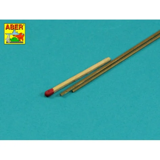 Brass hexagonal rods 1, 5mm length 245mm x2 pcs. - Aber Models HR -15