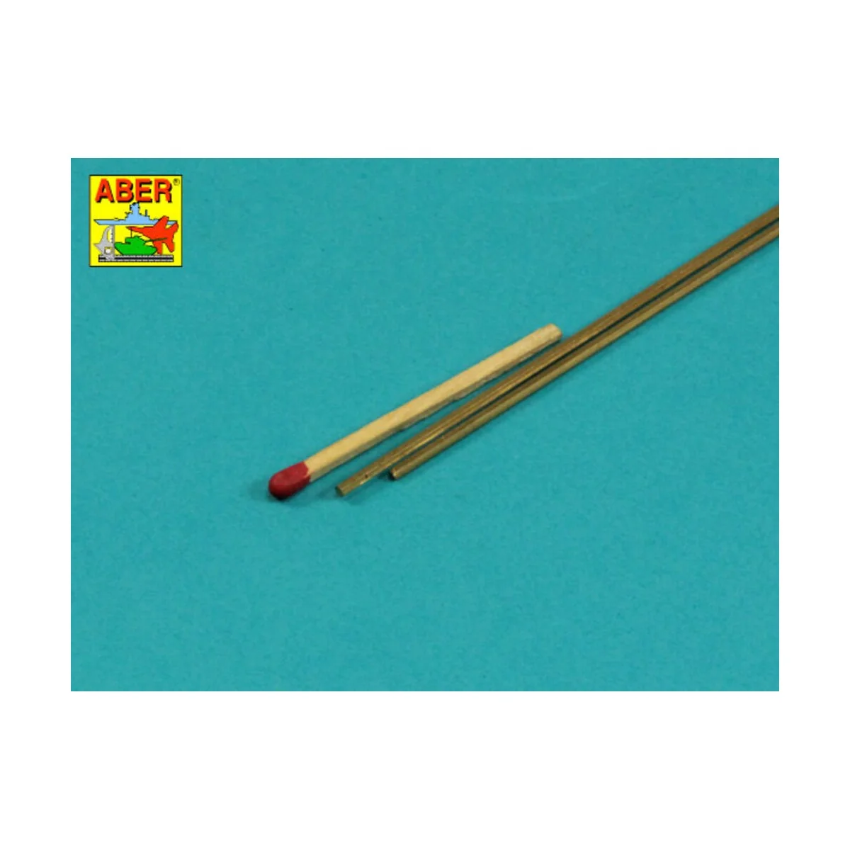 Brass hexagonal rods 1, 5mm length 245mm x2 pcs. - Aber Models HR -15