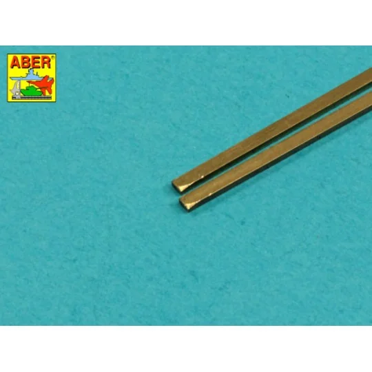 Brass square rods 1, 5 mm length 245mm x2 pcs. - Aber Models KR 15