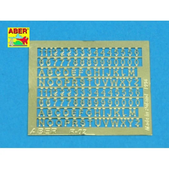 Letters & Numbers (1, 5 mm high) - Aber Models R-02
