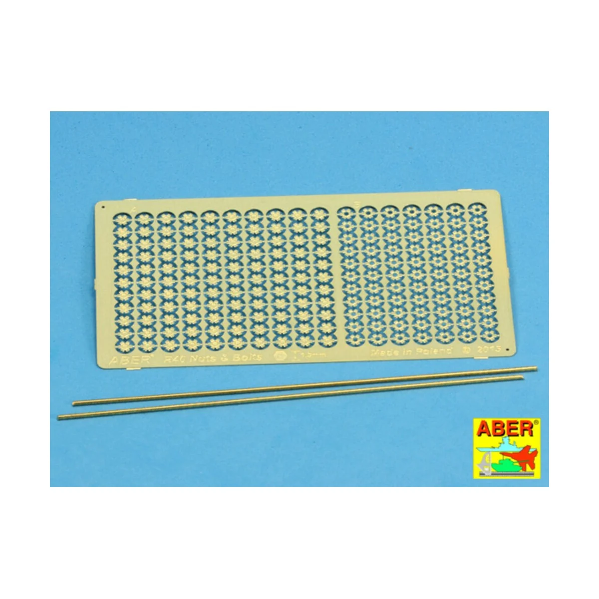 Hexagonal bolts & nuts 1, 5mm useful for 1/16 scale - Aber Models R-40