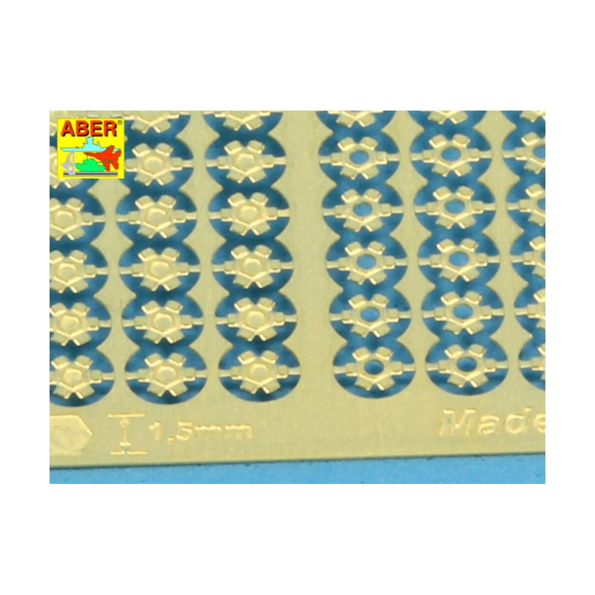 Hexagonal bolts & nuts 1, 5mm useful for 1/16 scale - Aber Models R-40