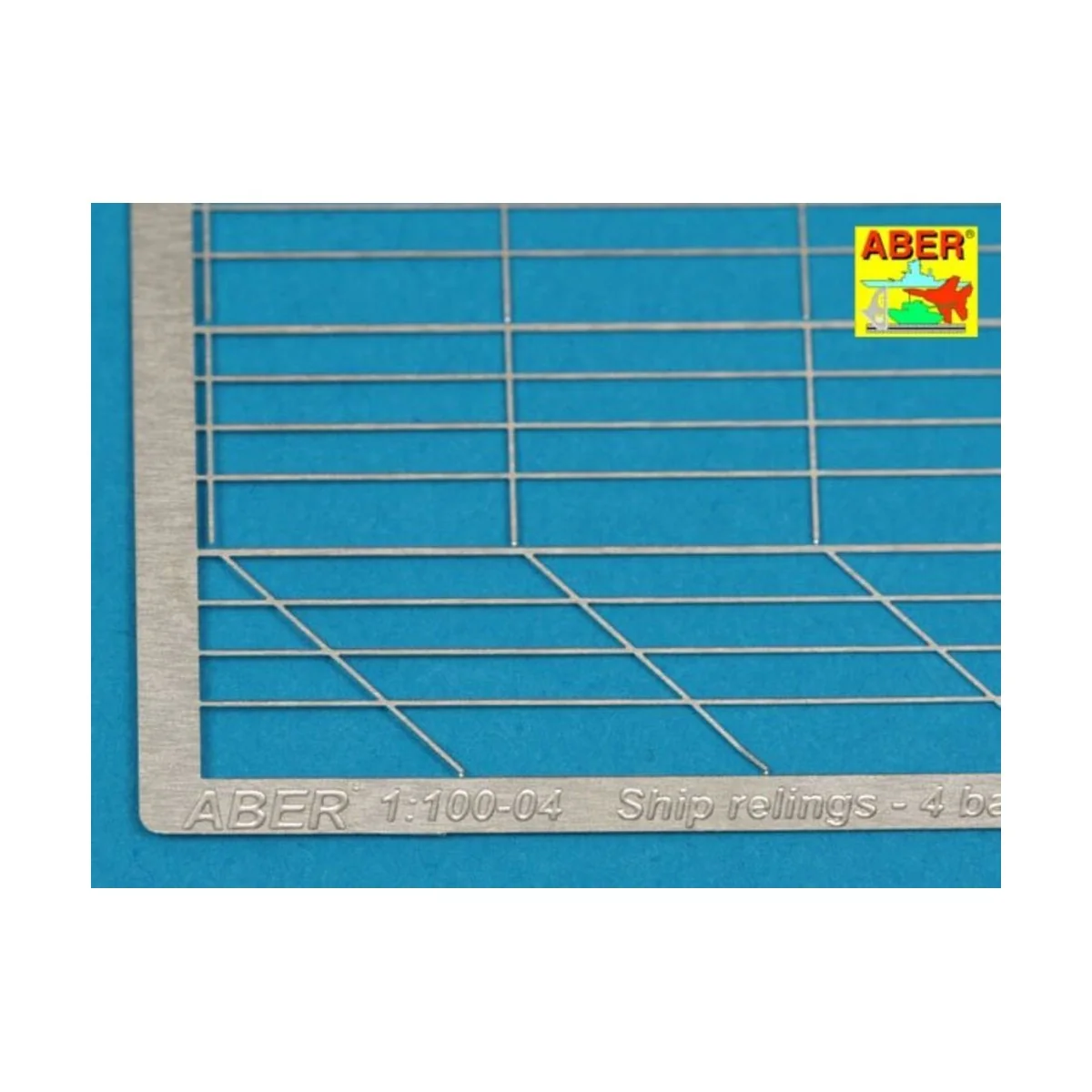 Railing four horizontal bars, 1/100 - Aber Models RE-100-04