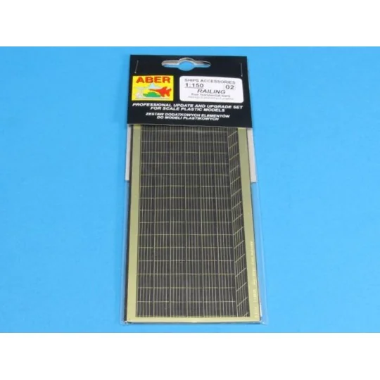 Ships railing -five horizontal bars, 1/150 - Aber Models RE-150-02