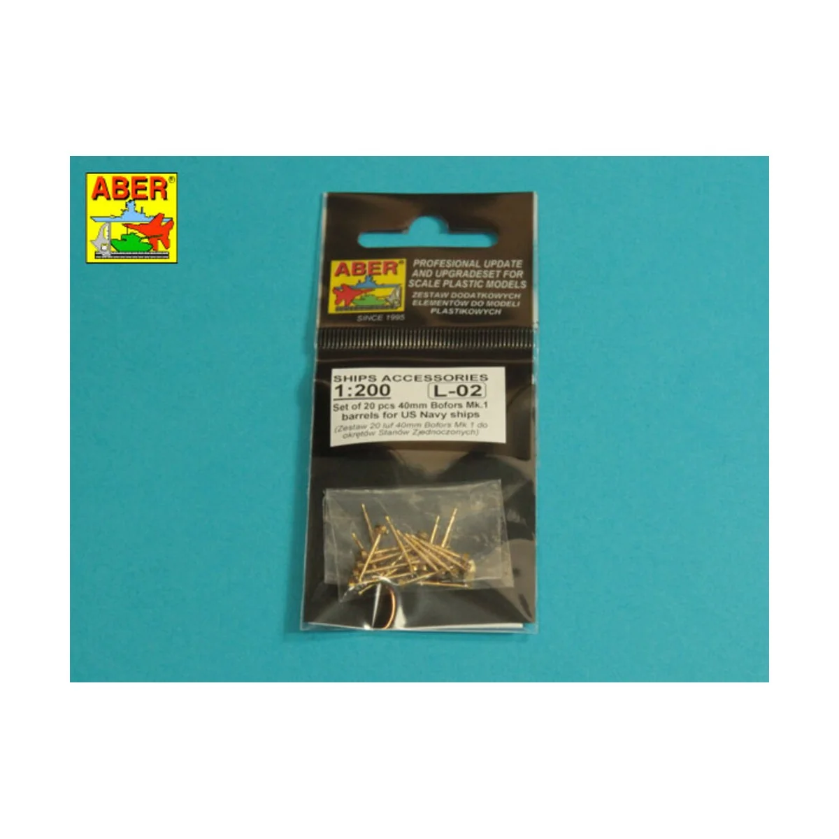 Set of 20 pcs 40 mm Bofors Mk.1 barrels for US Navy ships, 1/200 - ...