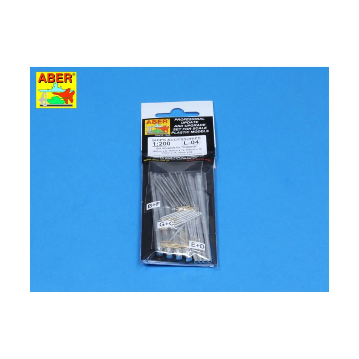 Set of barrels for Bismarck, 1/200 - Aber Models RE-200 L04
