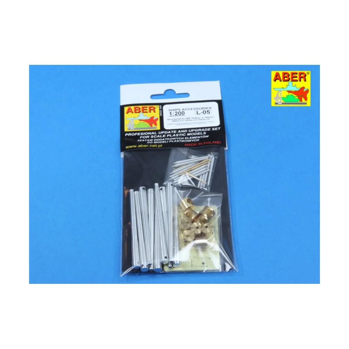 Set of barrels for HMS Rodney or Nelson, 1/200 - Aber Models RE-200...