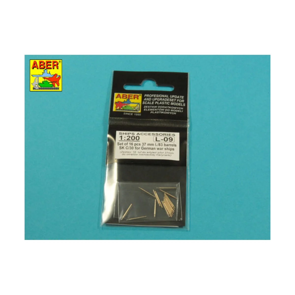 Set of 16 pcs 37 mm L/83 barrels SK C/30 for German ships, 1/200 - ...