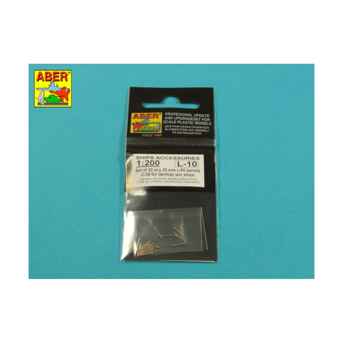 Set of 20 pcs 20 mm L/65 barrels C/38 for German ships, 1/200 - Abe...