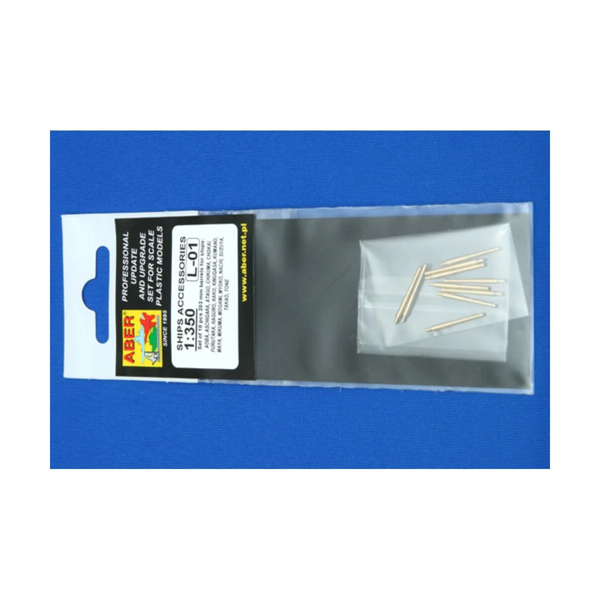 10 pcs 203mm barrels for Japan ships: Atago, 1/350 - Aber Models RE...