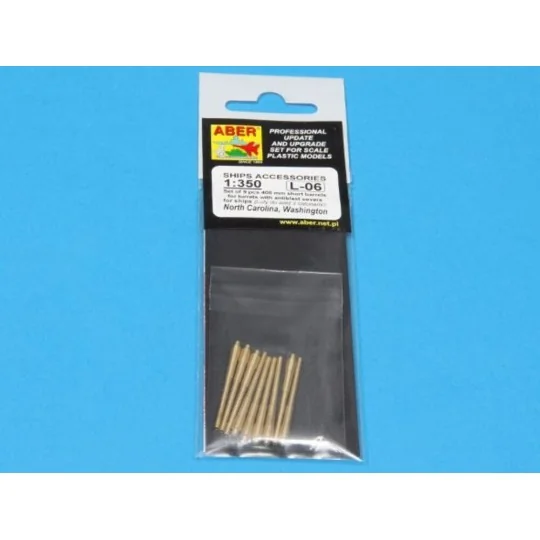 Set of 9 pcs 406 mm short barrels for North Carolina, 1/350 - Aber ...