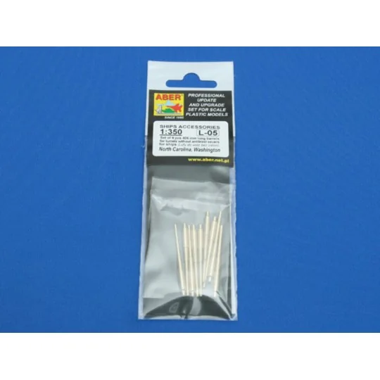 Set of 9 pcs 406 mm long barrels North Carolina, 1/350 - Aber Model...