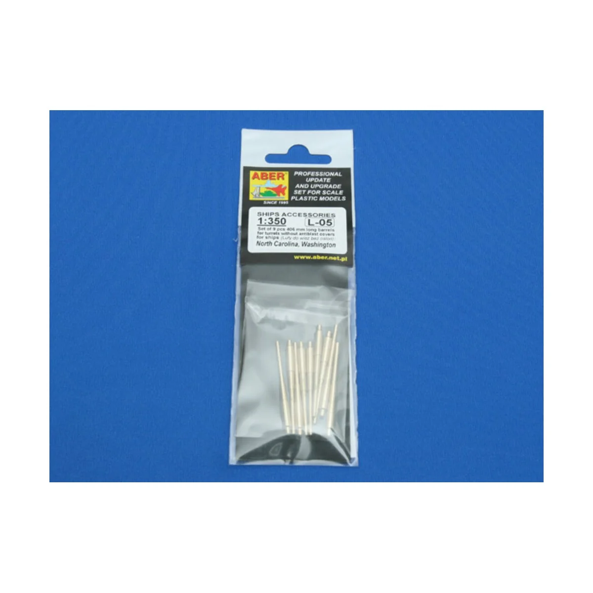 Set of 9 pcs 406 mm long barrels North Carolina, 1/350 - Aber Model...