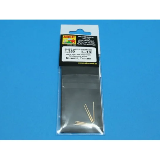 6 pcs 155 mm barrels for Yamato, 1/350 - Aber Models RE-350 L10