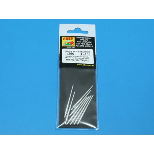 8 pcs 380 mm barrels for Bismarck, 1/350 - Aber Models RE-350 L11