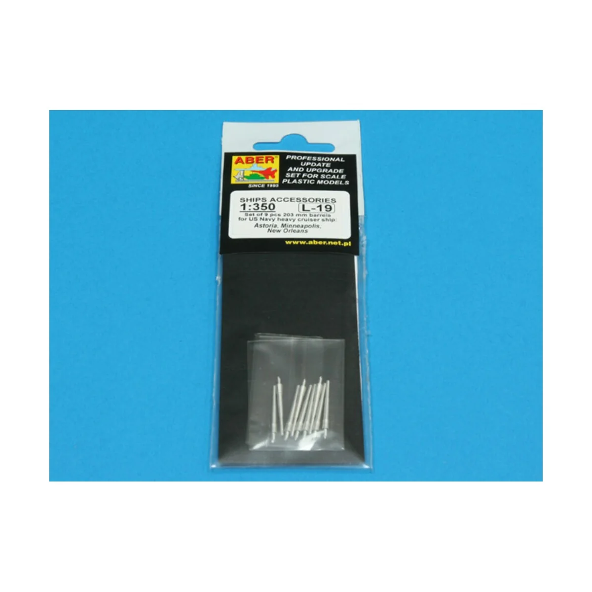 Set of 9 pcs 203 mm barrels for New Orleans type, 1/350 - Aber Mode...