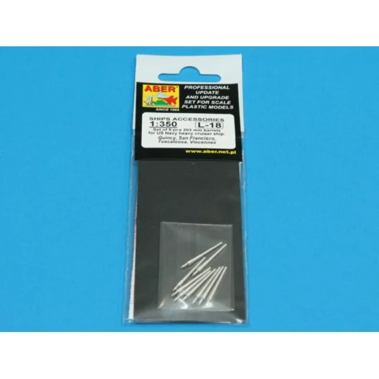 Set of 9 pcs 203 mm barrels for San Francisco type, 1/350 - Aber Mo...