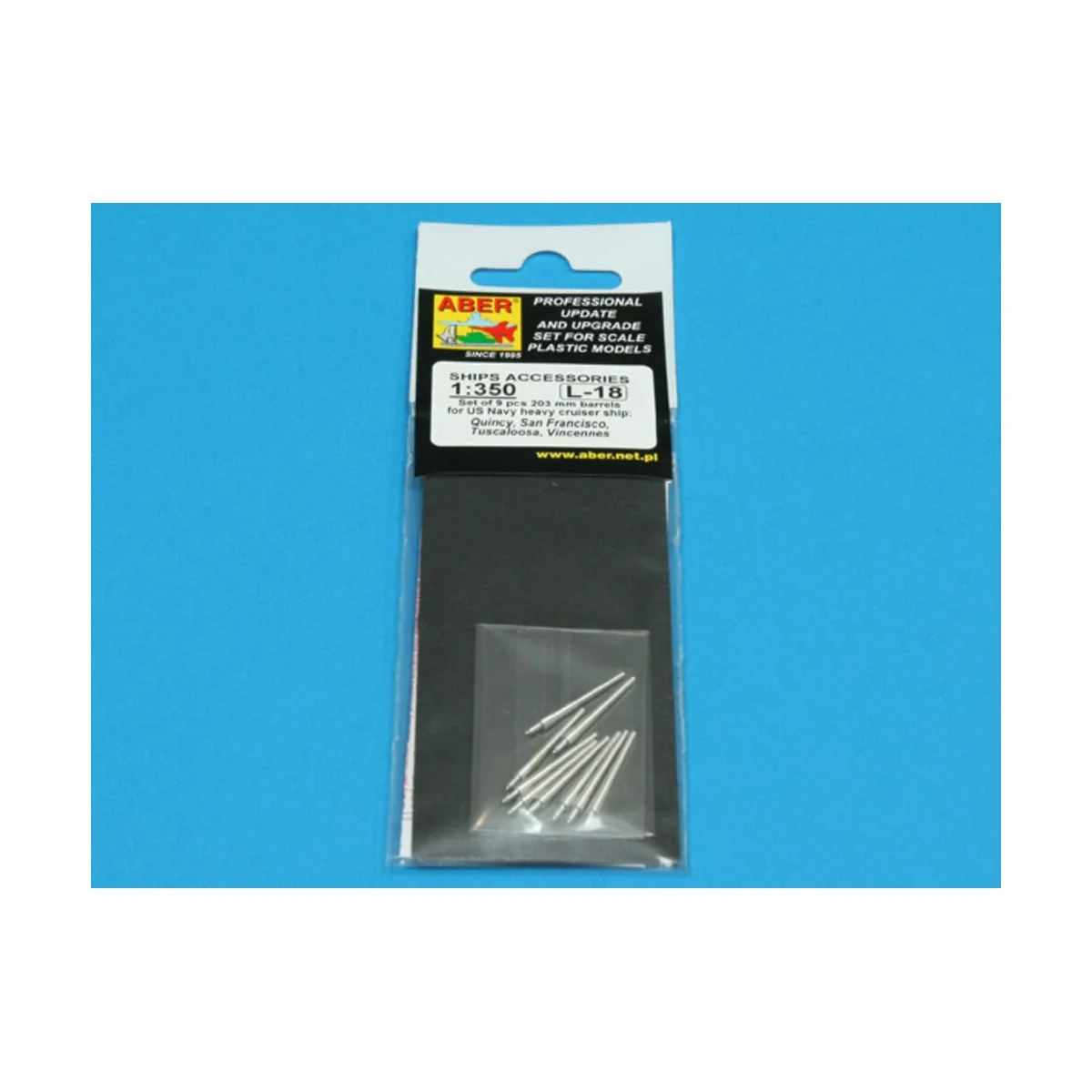 Set of 9 pcs 203 mm barrels for San Francisco type, 1/350 - Aber Mo...