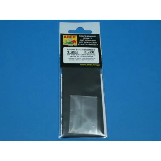 20 pcs 12, 7 mm Browning barrels, 1/350 - Aber Models RE-350 L26