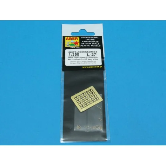 20 pcs 20 mm L/70 Oerlikon Mk.10 barrels, 1/350 - Aber Models RE-35...