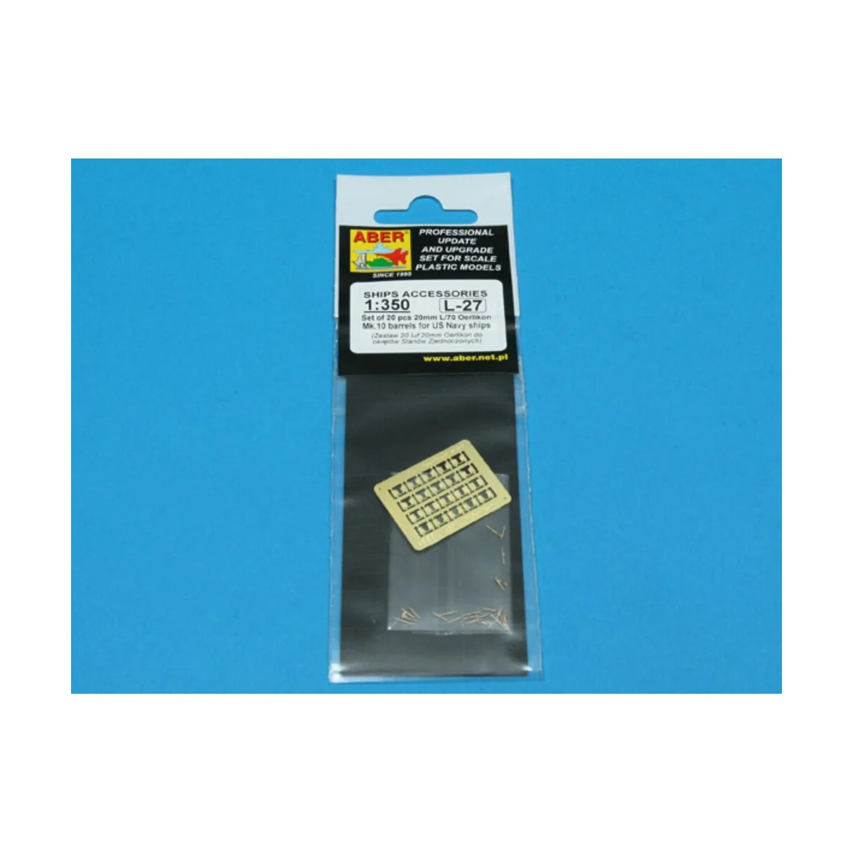 20 pcs 20 mm L/70 Oerlikon Mk.10 barrels, 1/350 - Aber Models RE-35...
