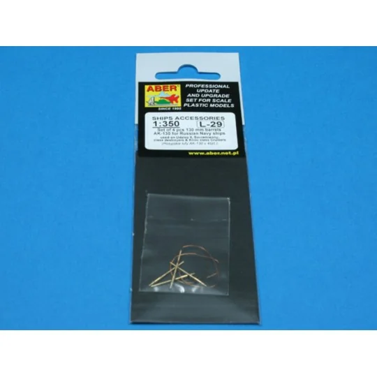 4 pcs 130mm barrels for AK-130, 1/350 - Aber Models RE-350 L29