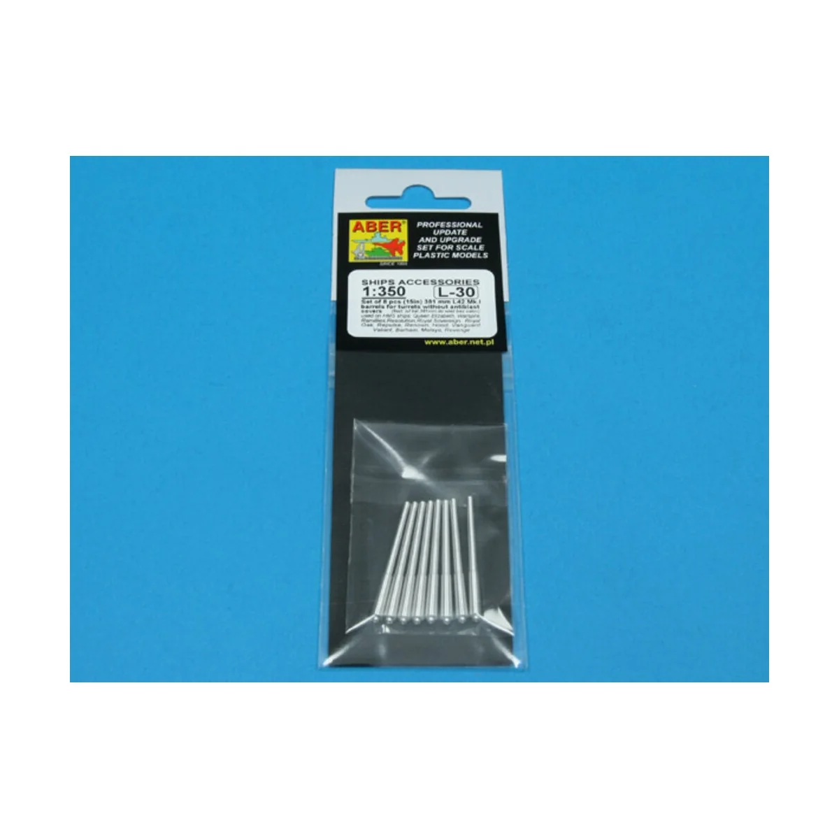 8 pcs 381mm - long barrels for Hood, Repulse, 1/350 - Aber Models R...