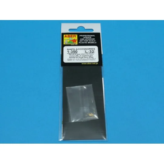 20 pcs 12, 7mm Vickers Mk.III MG barrels, 1/350 - Aber Models RE-35...