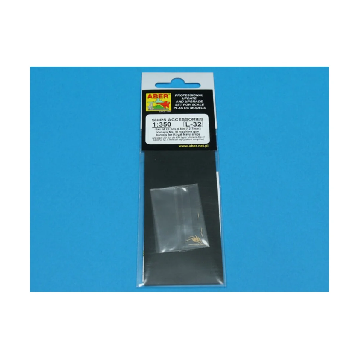 20 pcs 12, 7mm Vickers Mk.III MG barrels, 1/350 - Aber Models RE-35...