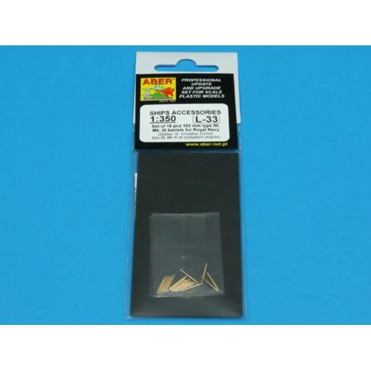 Set of 16 pcs 102 mm type BL Mk.IX barrels for Royal Navy, 1/350 - ...