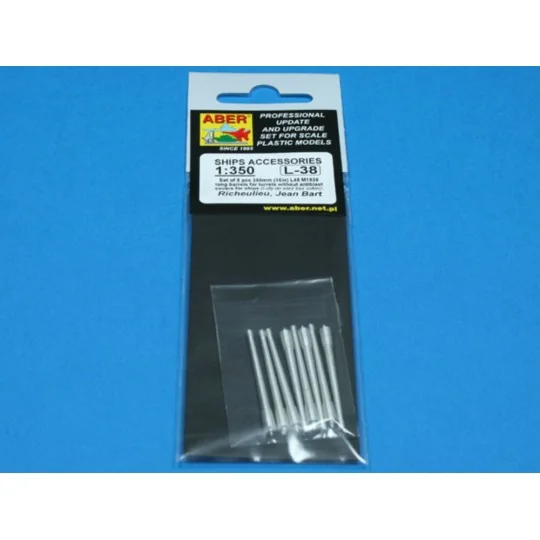 8 pcs 380mm long barrels for Richeulieu, 1/350 - Aber Models RE-350...