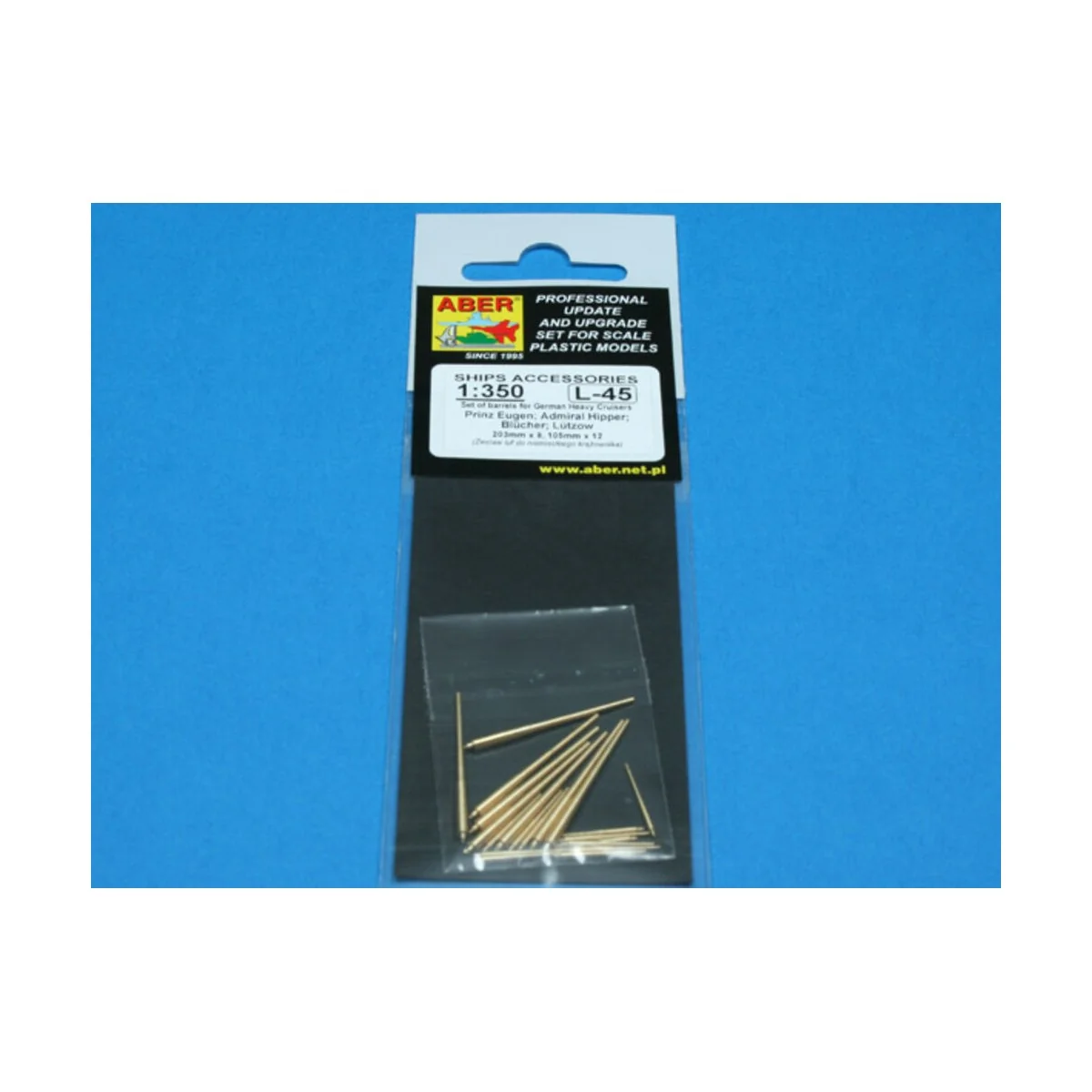 Set of Barrels for Prinz Eugen, 1/350 - Aber Models RE-350 L45